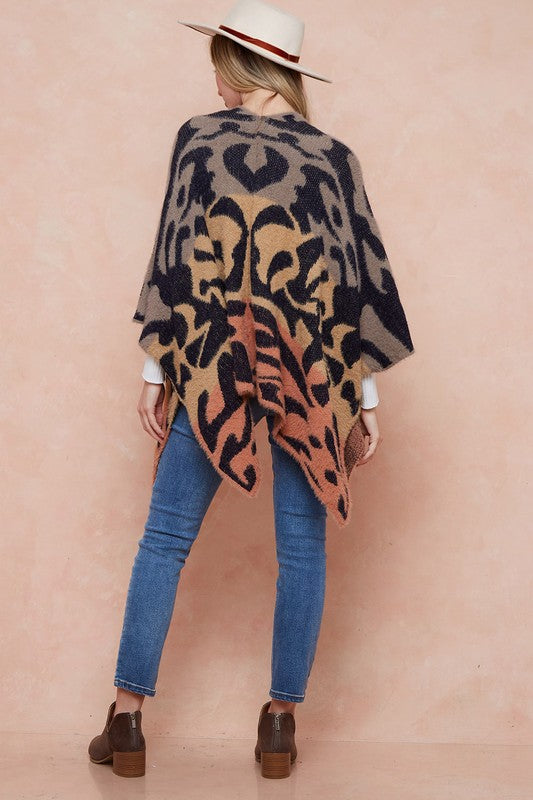 Fuzzy Eyelash Shawl Cardigan