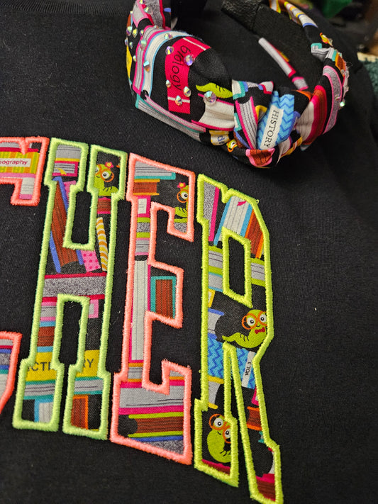 Teacher-Applique-Neon-Books