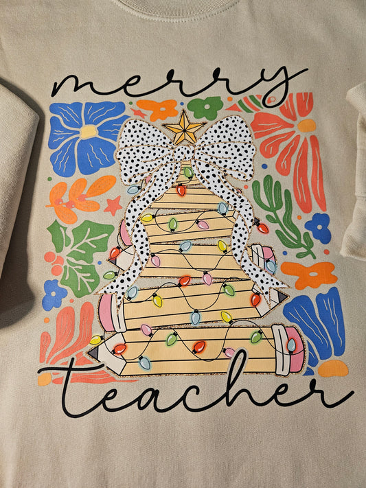 Merry Teacher-Sweatshirt
