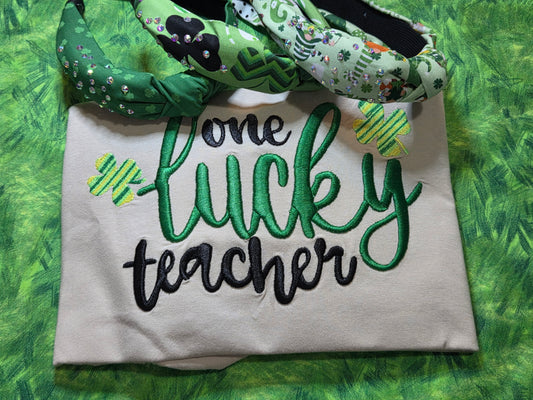 One Lucky Teacher-Embroidered