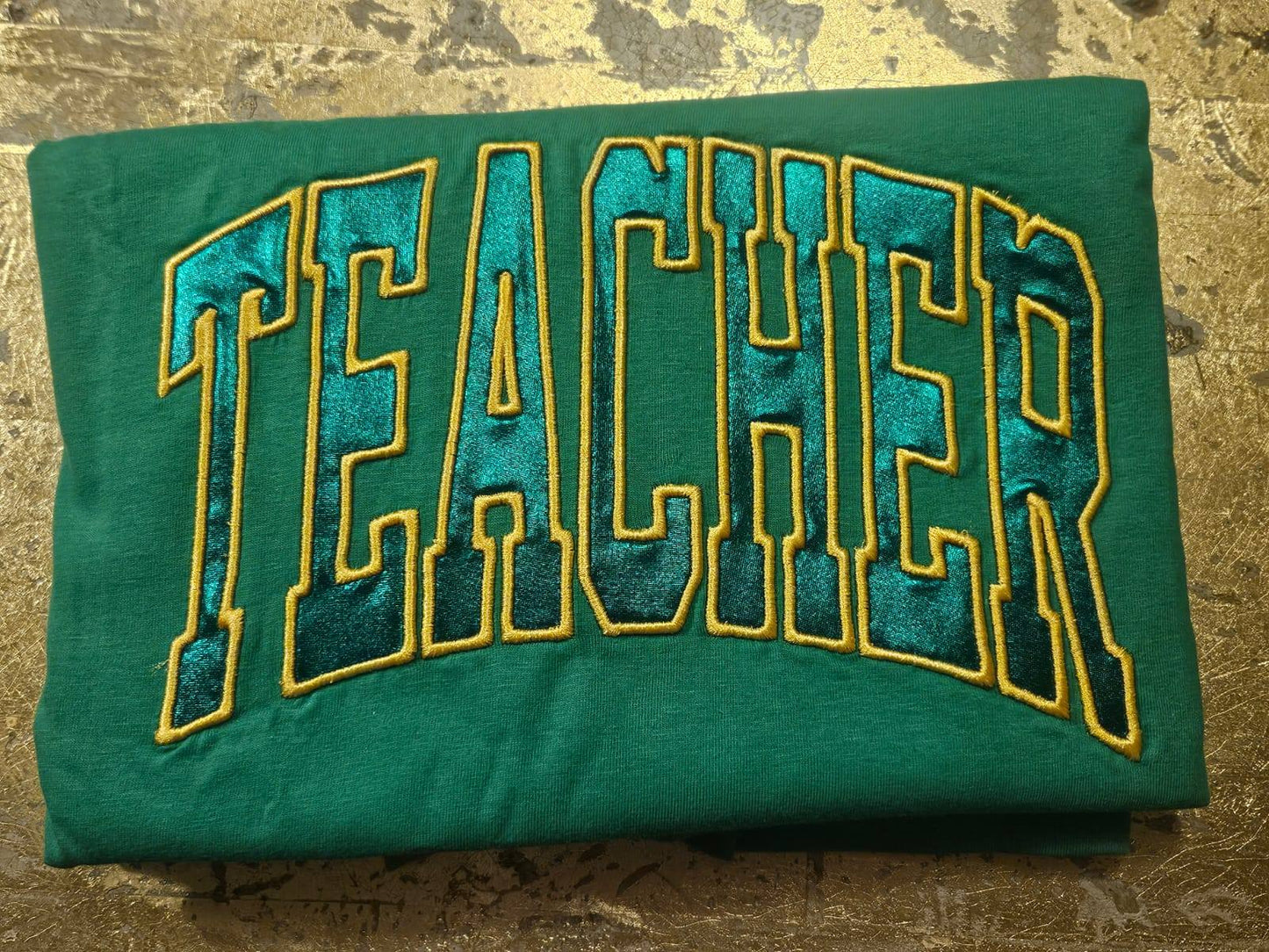 Teacher- Green Foil Lame
