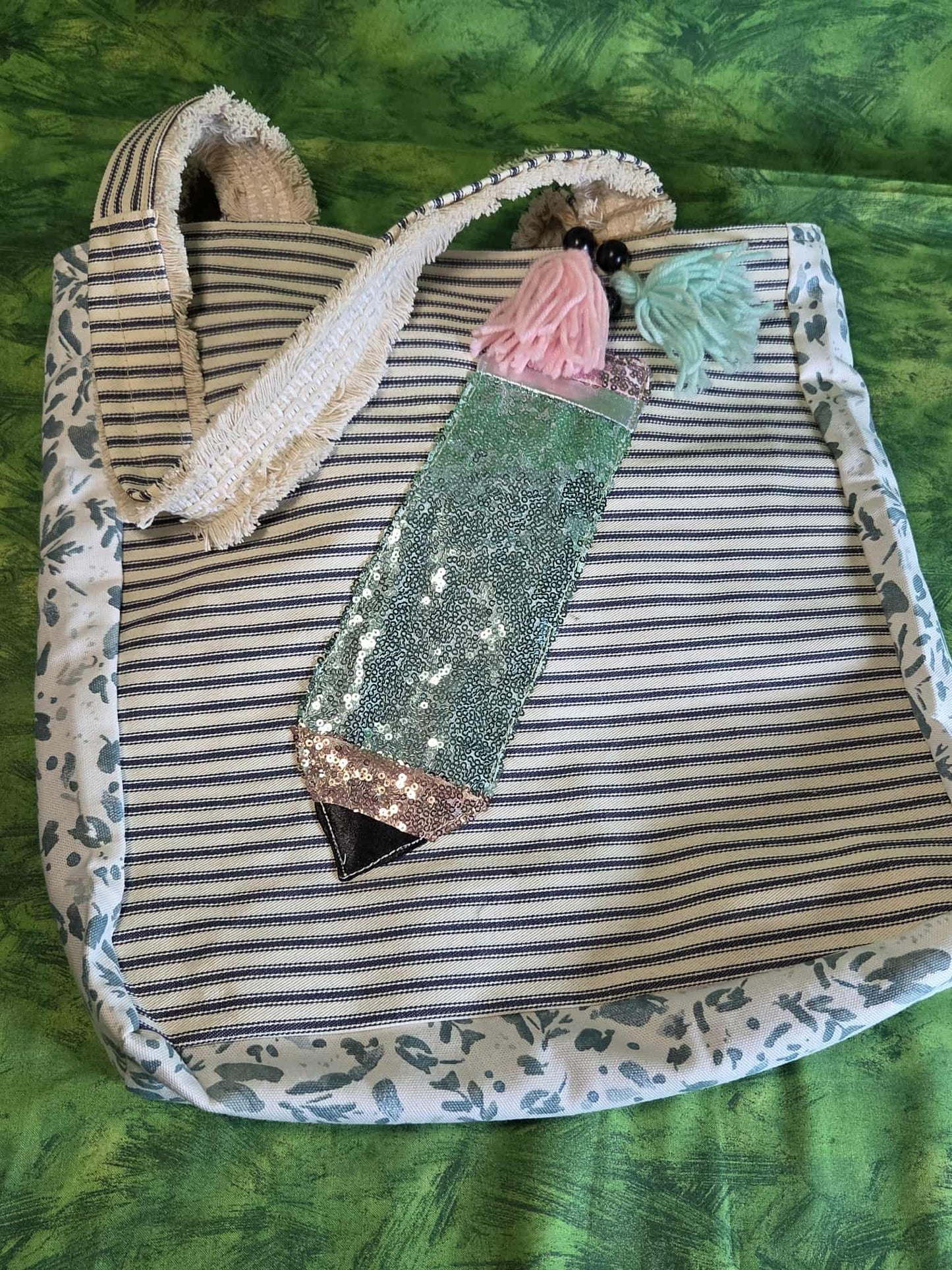 Coral Pencil Teacher Bag