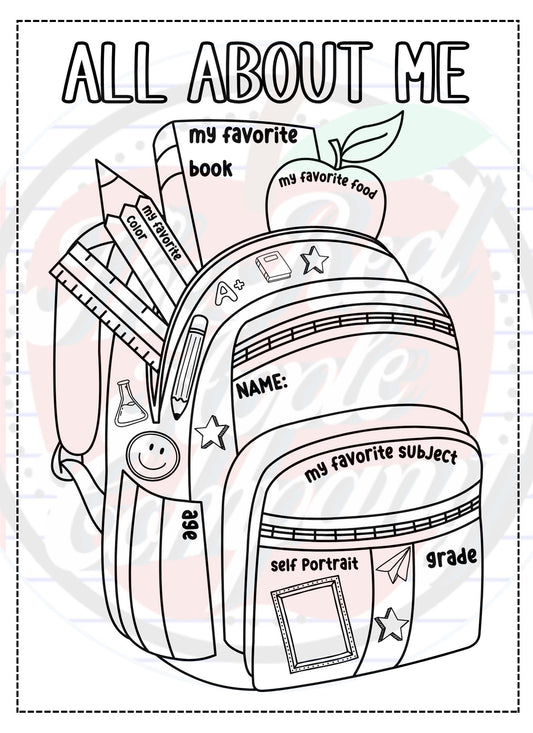 All About Me Backpack-Back To School