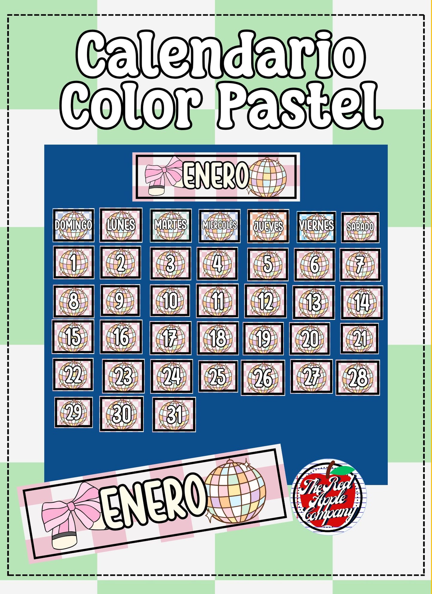 Calendario Escolar de Colores Pastel