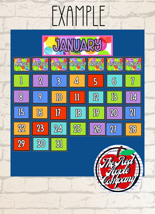 Colorful Dots Calendar for printing