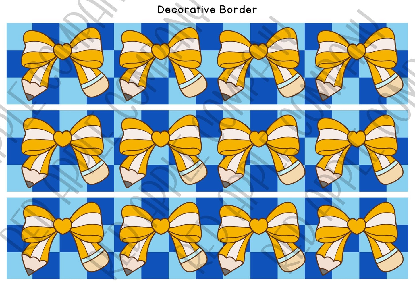 Bordette and Student Work - Retro Blue and Yellow