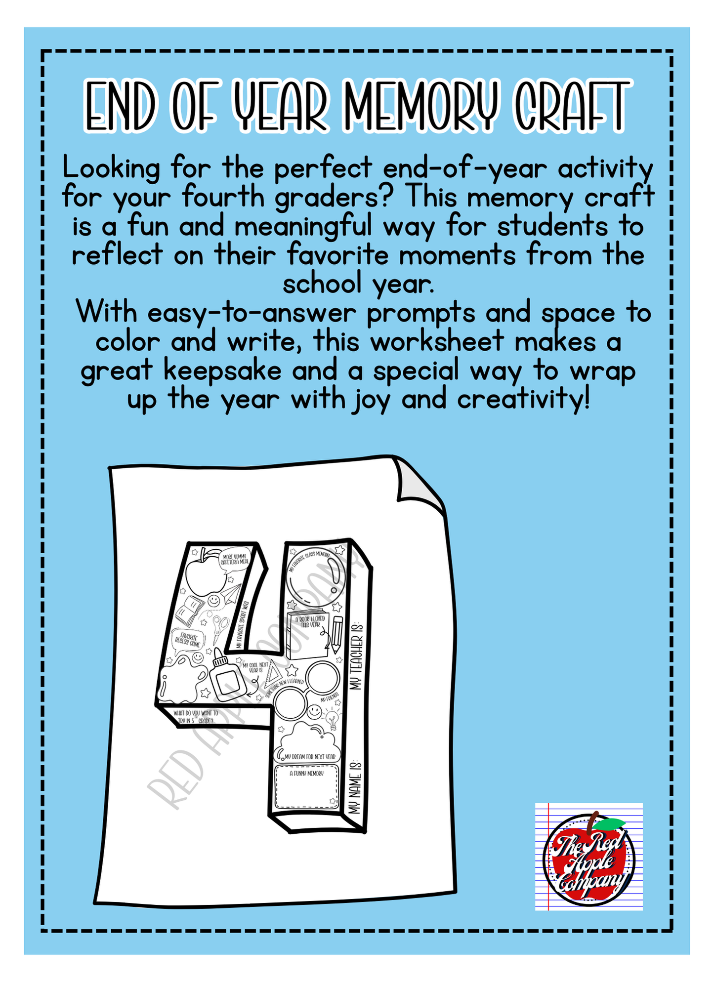 Fourth Grade Memories Craft