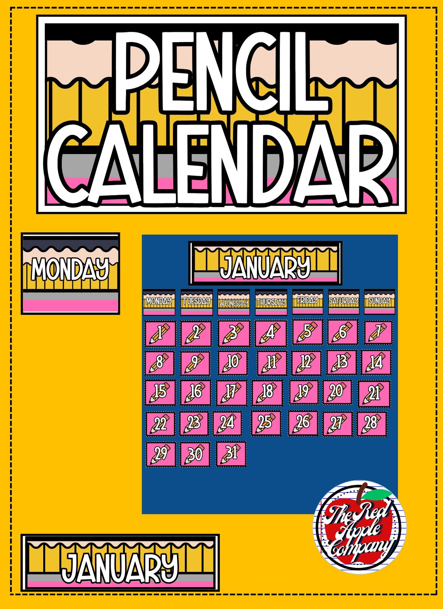 Pencil Calendar for printing
