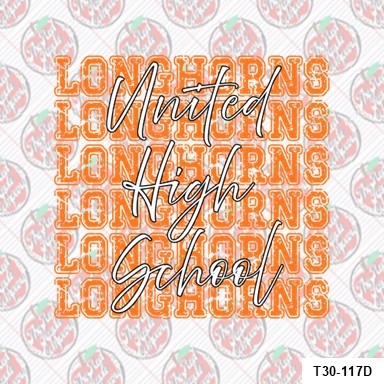 Repeating “LONGHORNS” design UNITED High School