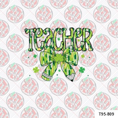 Teacher Pencil Bow St. Patrick