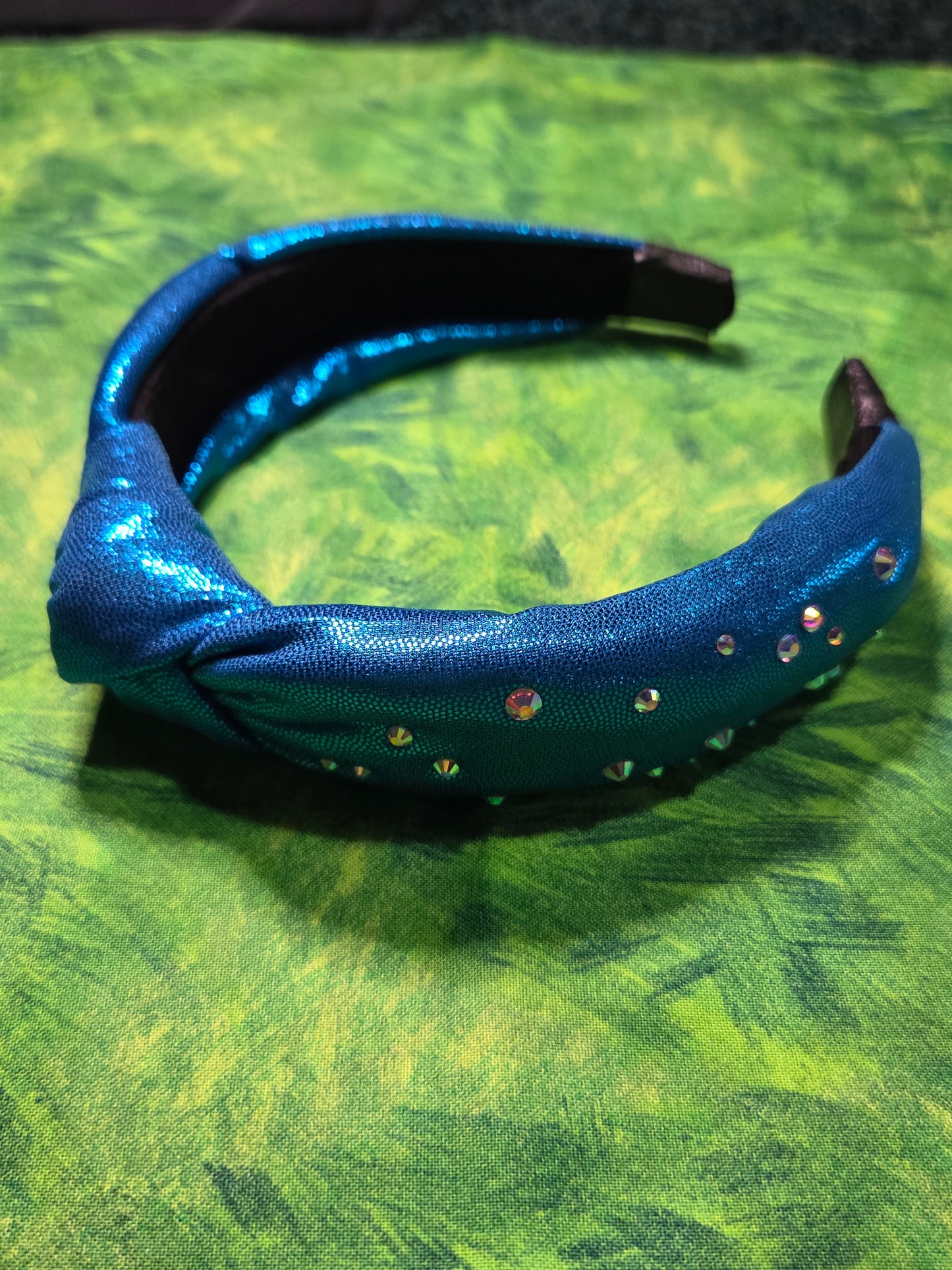 Metallic Sapphire Lame Headband