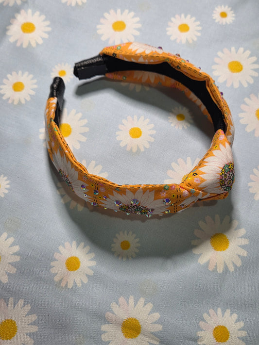 Orange Retro Flower Headband