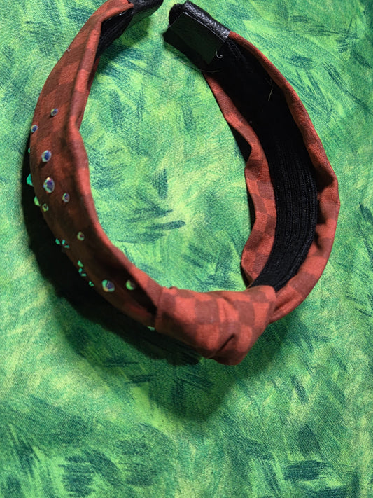 Brown Squares Headband