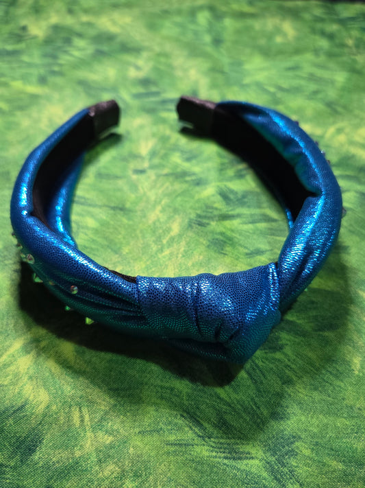 Metallic Sapphire Lame Headband