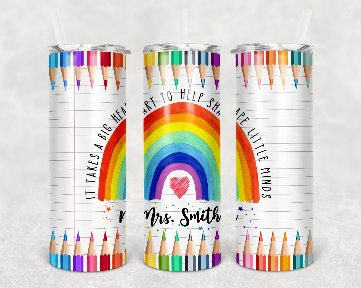 Rainbow Pencils Tumbler