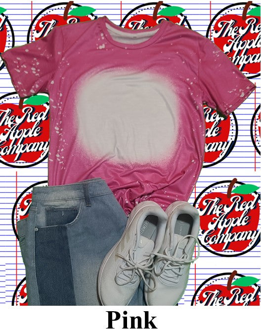 Faux Bleached Shirt, 100% Polyester Adult Sizes