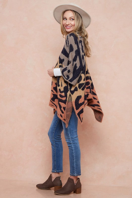 Fuzzy Eyelash Shawl Cardigan