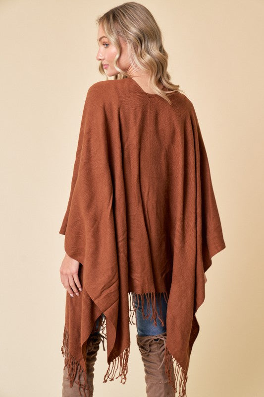 Shawl Wrap With Fringe Trim