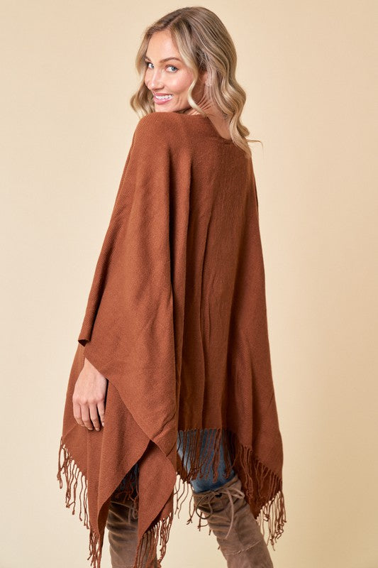 Shawl Wrap With Fringe Trim