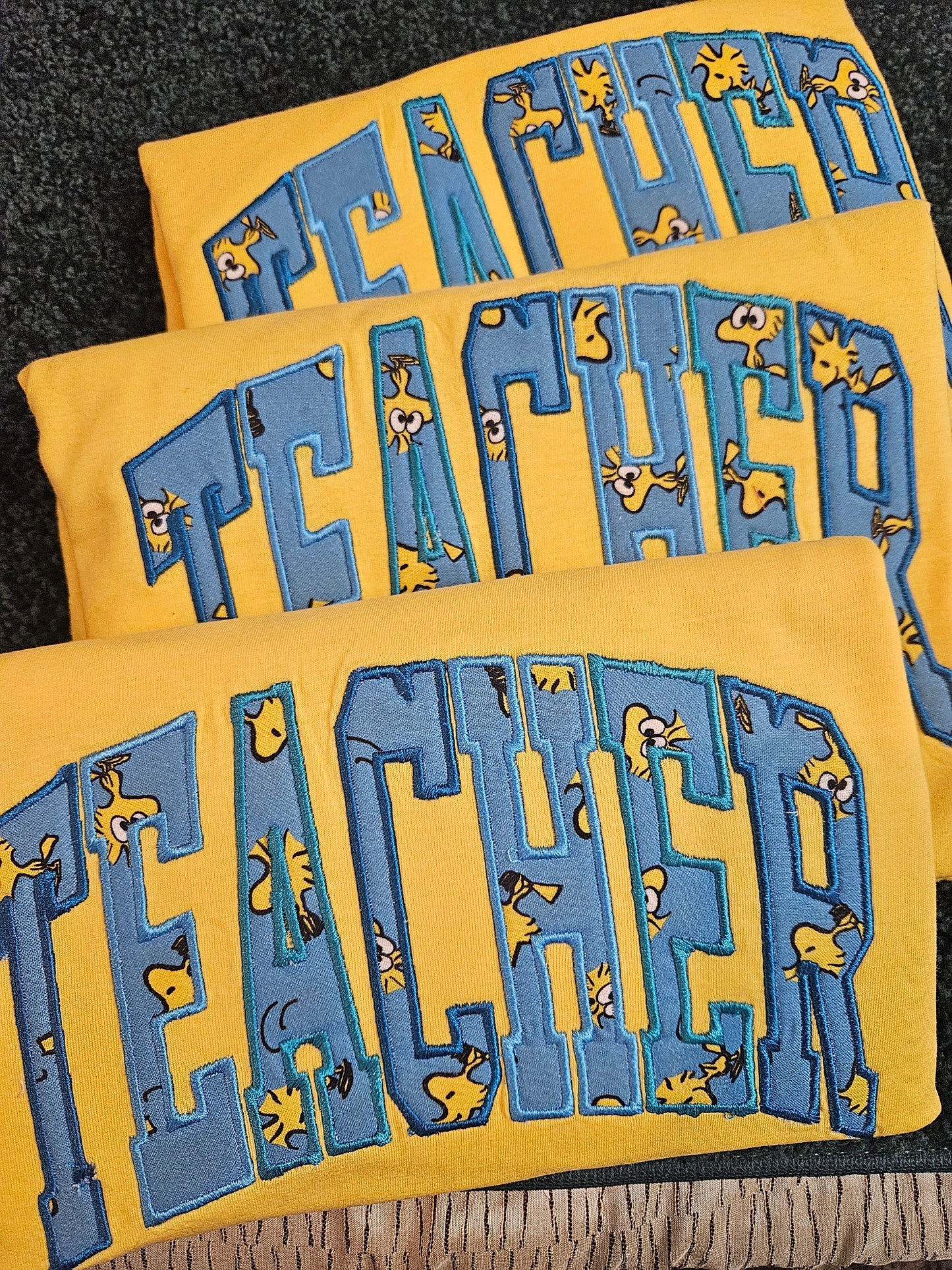 Teacher-Woodstock-Applique T-Shirt