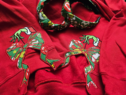 X-Mas Sweatshirt-Side Grinch Applique