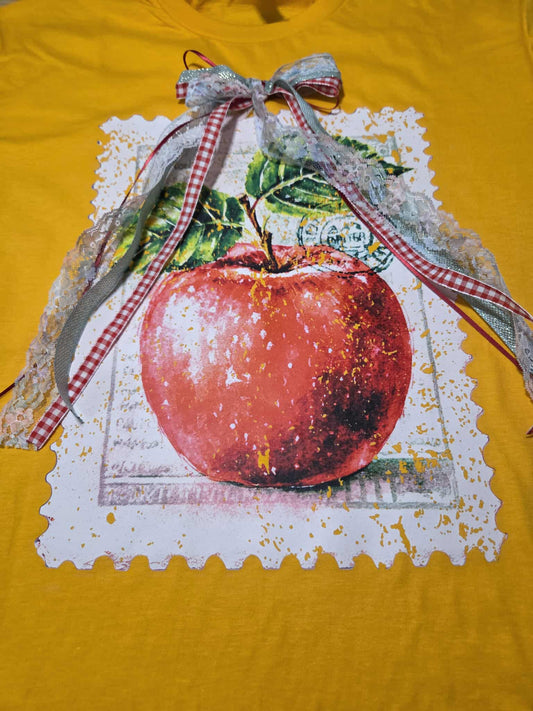 Gold Apple Vintage Postal Stamp