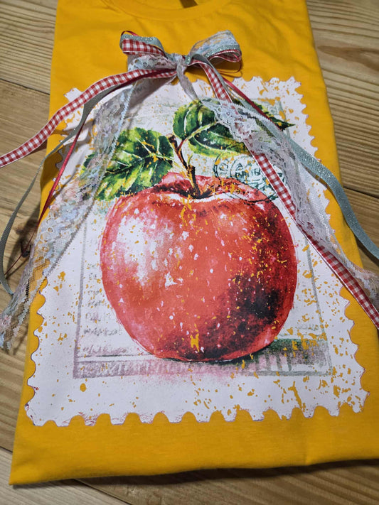 Gold Apple Vintage Postal Stamp
