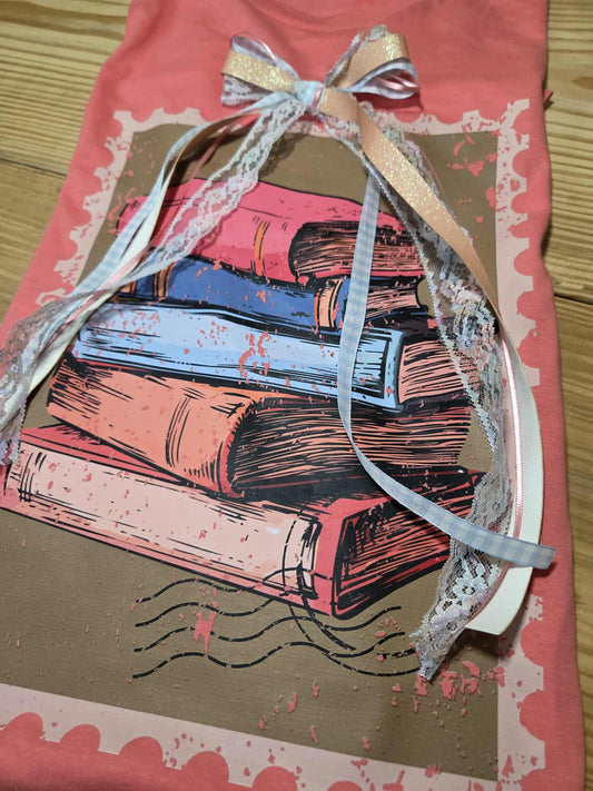 Coral Vintage Book Postal Stamp