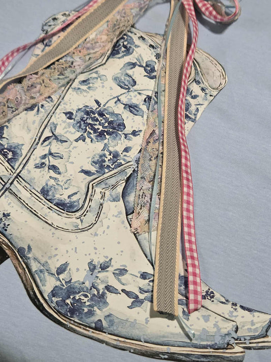 Chinoiserie Boot Light Blue