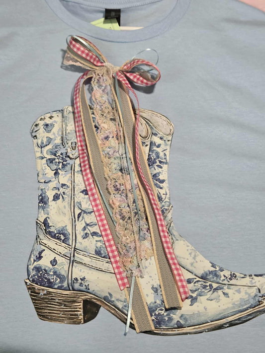 Chinoiserie Boot Light Blue
