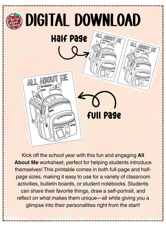 All About Me Backpack-Back To School