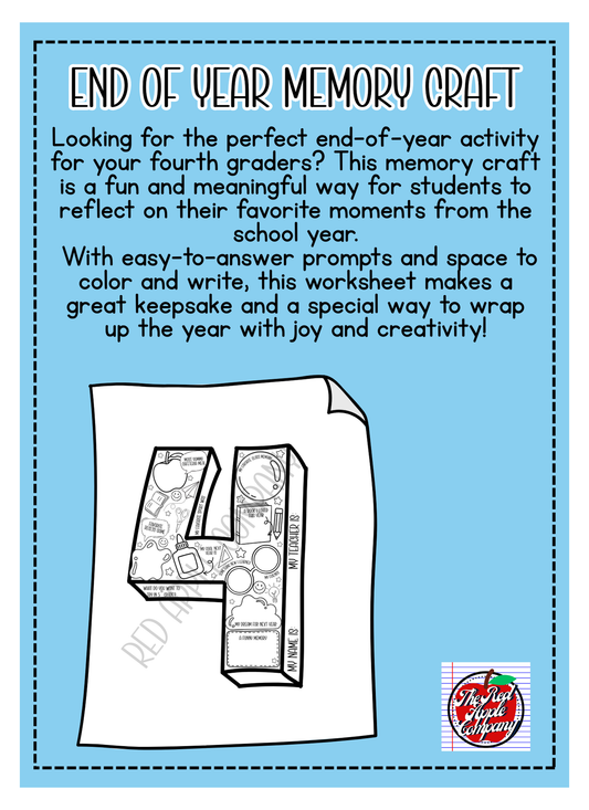 Fourth Grade Memories Craft