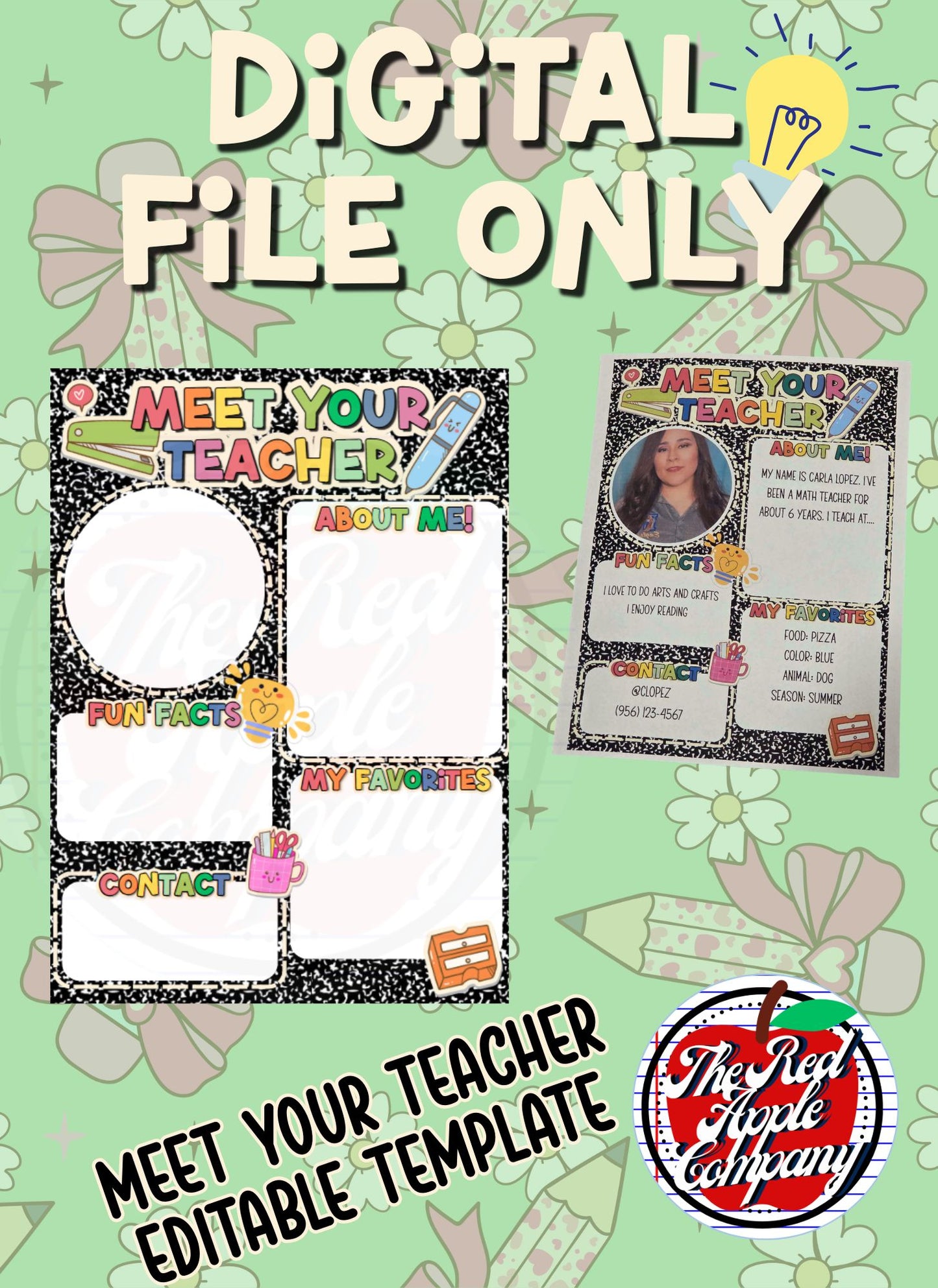 Meet Your Teacher Composition- Template Editable
