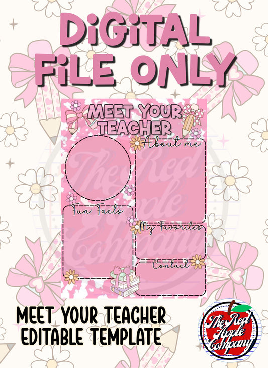 Meet Your Teacher Pink Composition - Template Editable