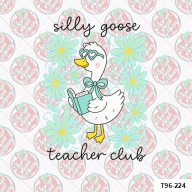 Floral Mint Teacher Goose