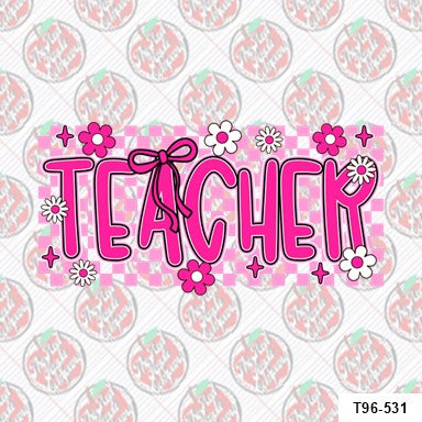 Teacher Checkered Pink Coquette