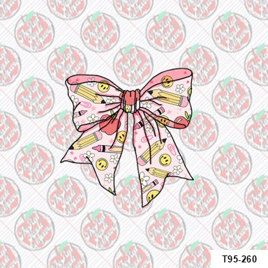 Teacher Coquette Pink Pencil Bow