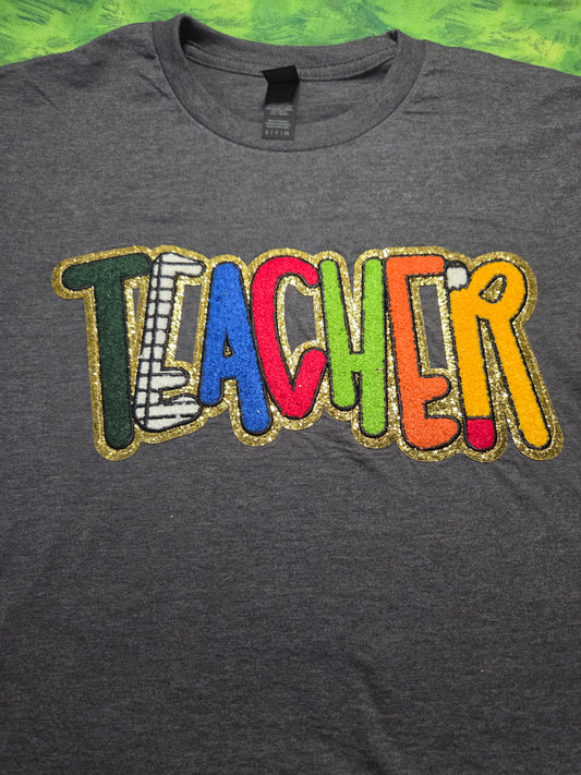 Ready to wear-Adult small - Teacher Patch- Gildan softstyle-CLOSEOUT