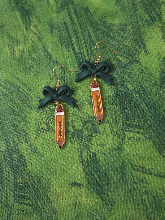 Coquette green earrings