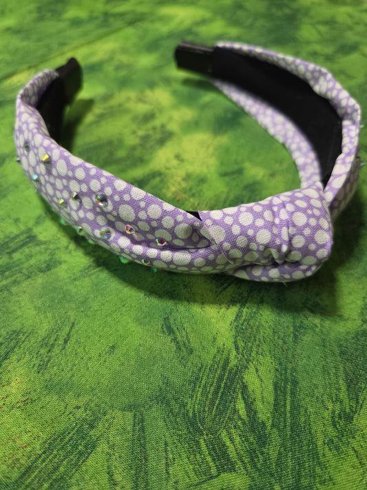 Purple White Dots Headband