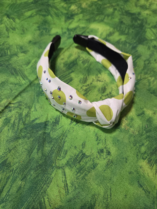 Green Polka Dots Headband