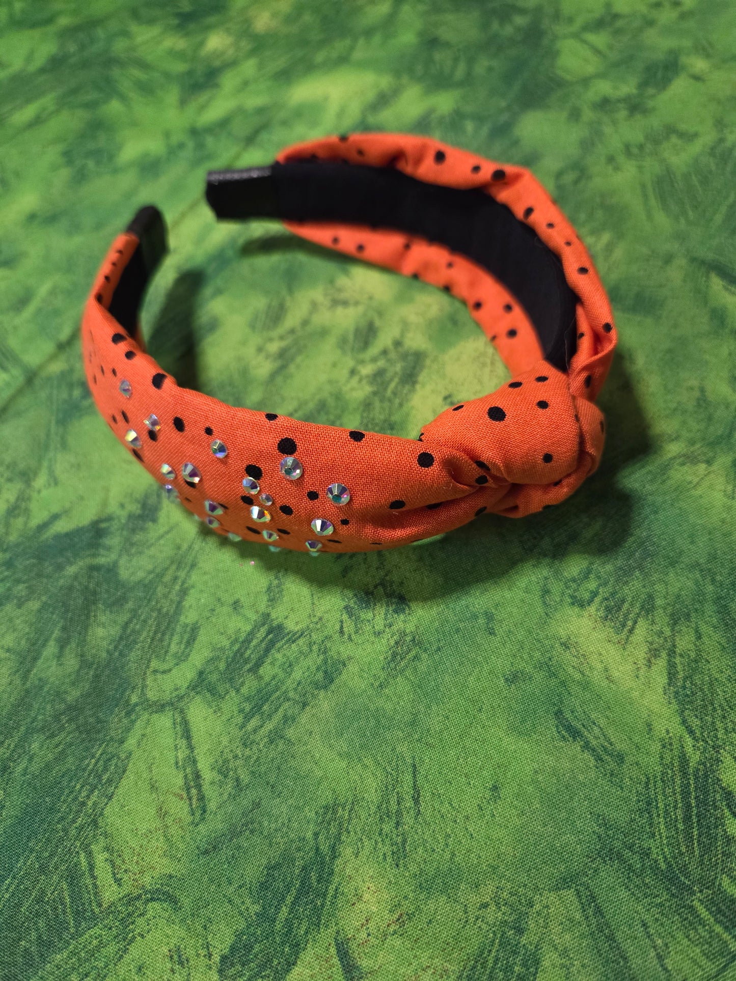 Orange Black Dots Headband