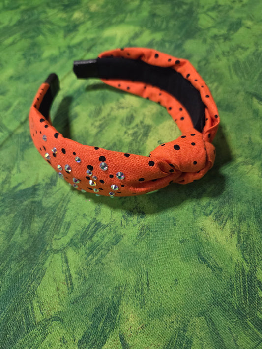 Orange Black Dots Headband