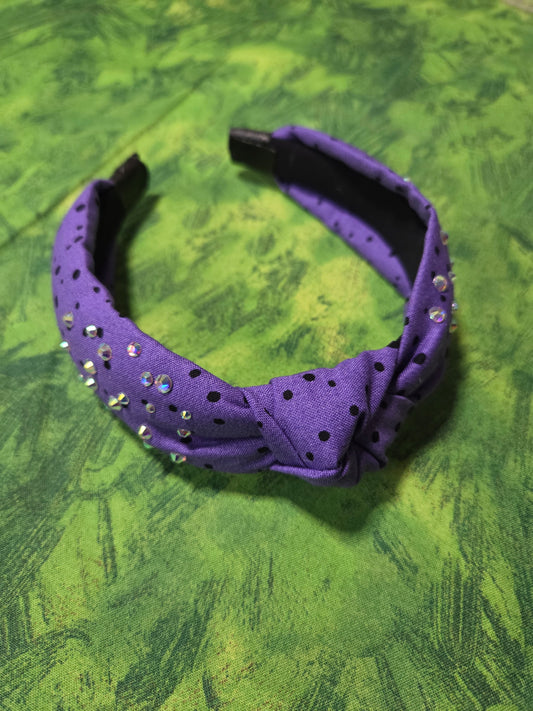 Purple Black Dots Headband