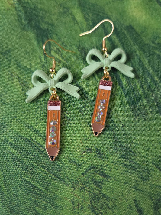 Coquette mint earrings