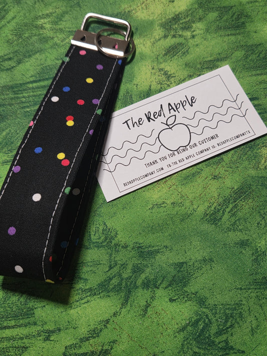 Black sprinkles wristlet