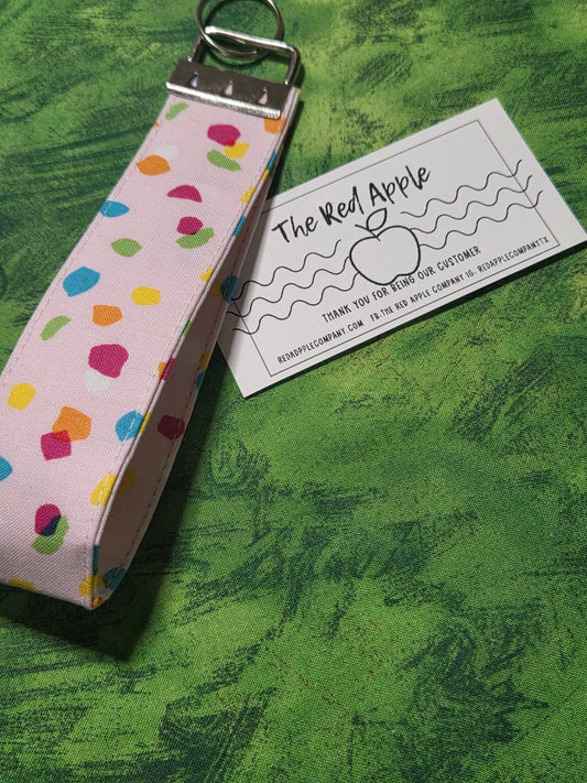Pink sprinkles wristlet