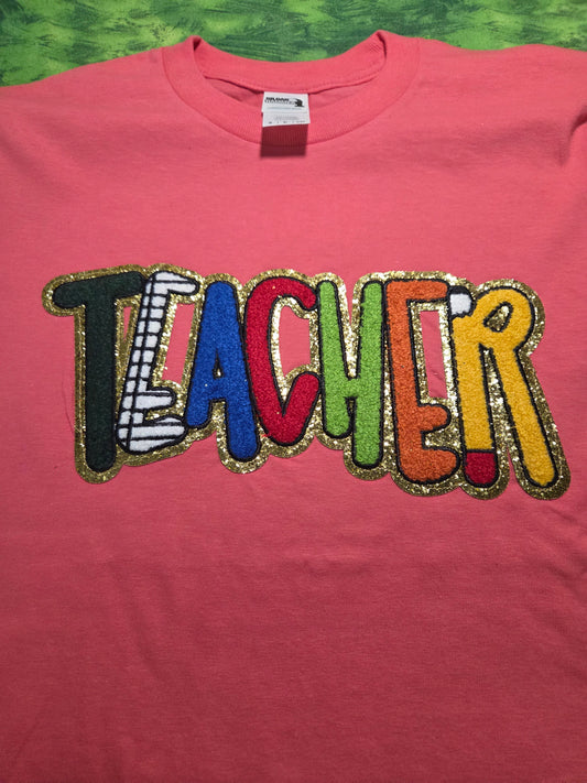 Ready to wear-Adult small - Teacher Patch- Gildan hammer-CLOSEOUT