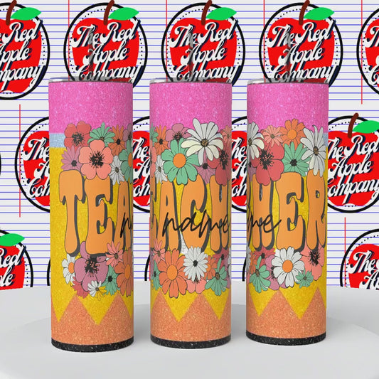 Teacher Floral Tumbler