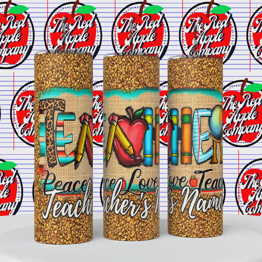 Teacher Different Letters Design Tumbler